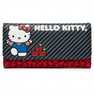 Loungefly Hello Kitty Apple Stripe Trifold Wallet
